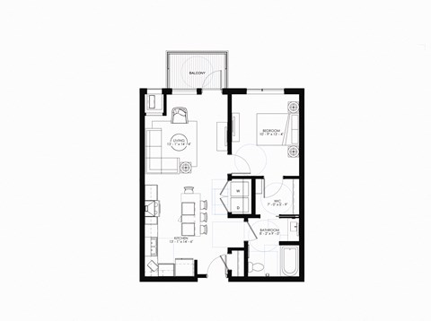 floor plan of 55 north luxury apartments to rent in the north end of boston